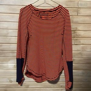 Navy blue and orange Lululemon long sleeve